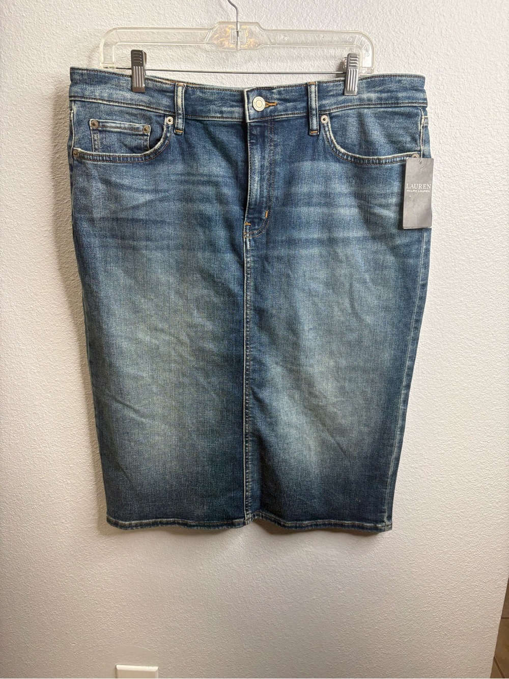 Lauren Ralph Lauren Knee Length Denim Skirt Size 14 NWT